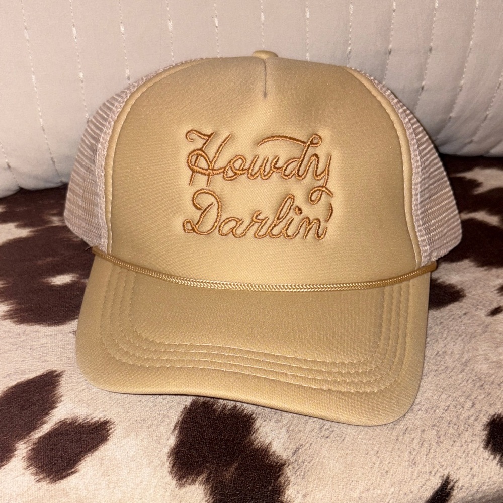 Howdy Darlin' Tan Trucker Hat